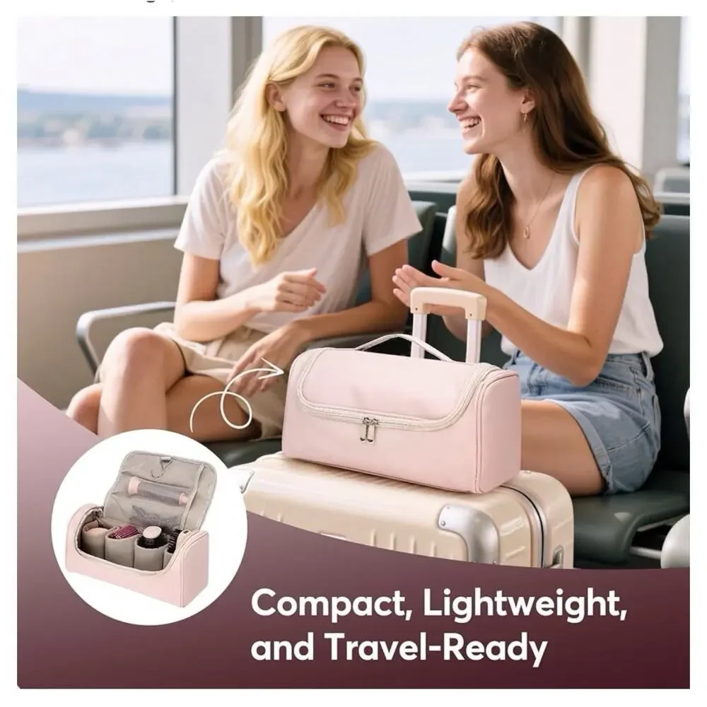 Bopcal 5-in-1 Air Wrap Hair Styler w/ Travel Bag, Pink Curler Dryer Straightener - Picture 9 of 11